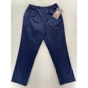 Vintage SPORTIF Pants Mens XL Navy Blue Stretch‎ Fabric Waistband Straight NWT